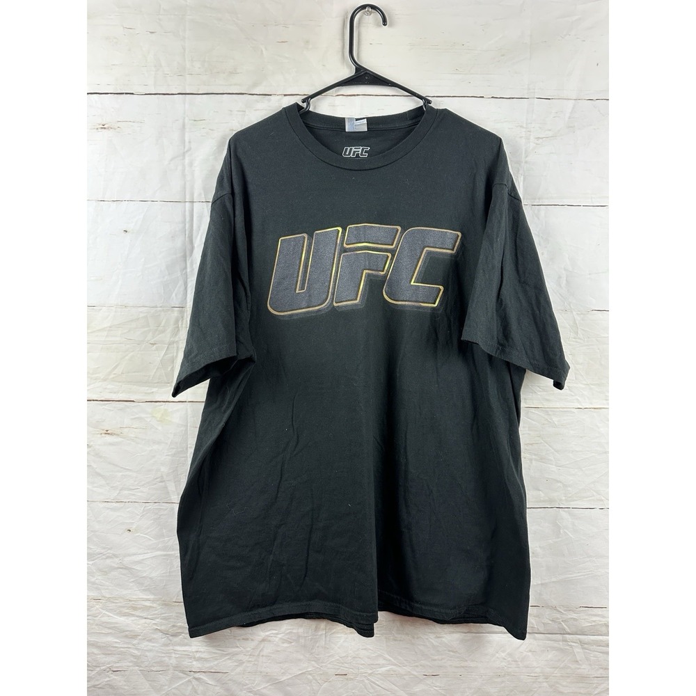UFC Mens Size 3XL T-shirt Black Short Sleeve Cotton Logo Gold Belt